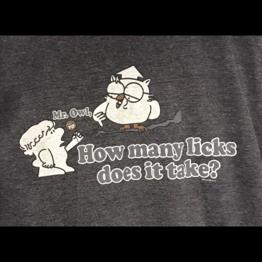 Owl lollipop licks gray t-shirt